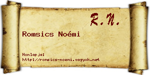 Romsics Noémi névjegykártya