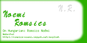 noemi romsics business card